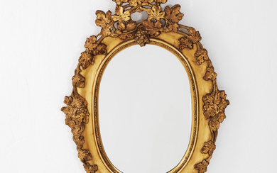 A Neo-Rococo mirror, gilt and bronzed, second half of the 19th century, oval.
