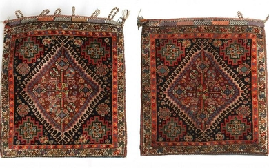 A PAIR OF COMPLETE PERSIAN QASHQAI BAGS WITH BACKING