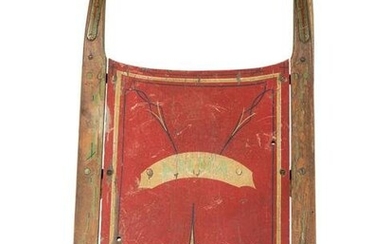A Paint Decorated Wooden Sled