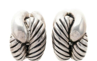 A Pair of Sterling Silver Earrings by David Yurman