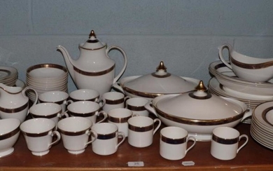 A Royal Doulton Harlow pattern part dinner, tea and coffee...