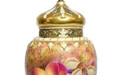 A Royal Worcester Porcelain Pot Pourri Vase and Cover, by...