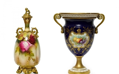 A Royal Worcester Porcelain Vase and Cover, circa 1905, of...
