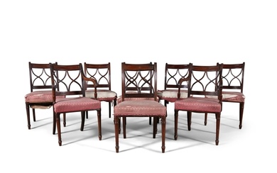 A SET OF EIGHT FEDERAL MAHOGANY DINING CHAIRS, PHILADELPHIA,...