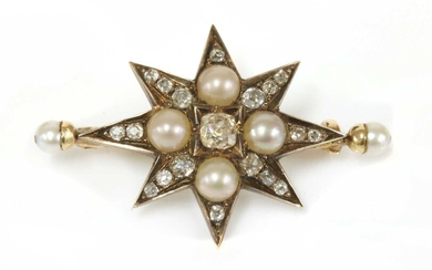 A Victorian diamond and pearl India star