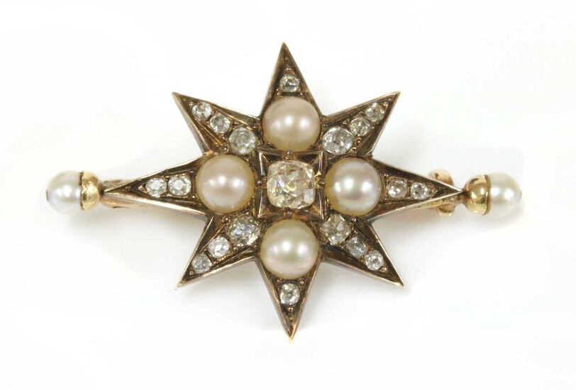A Victorian diamond and pearl India star