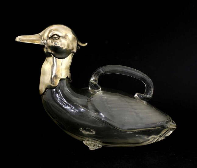A WMF silver-plated glass decanter