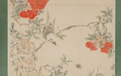 A chinese painting of flowers signed ma yuanyu