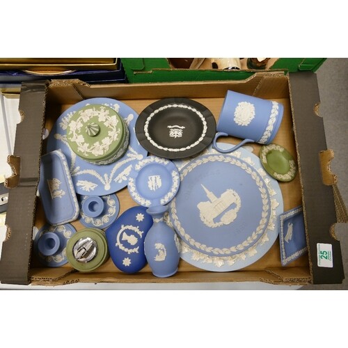 A collection of Wedgwood Jasperware items to include: vases,...