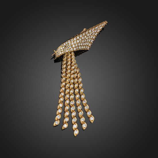 A diamond-set gold brooch by Sterlé