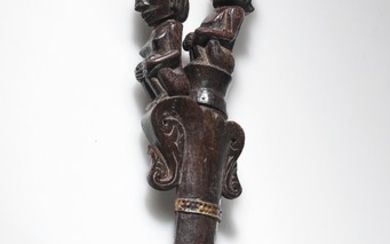 A fine Batak ceremonial knife with two figures.