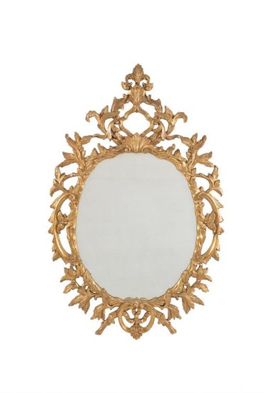 A giltwood wall mirror in George III style