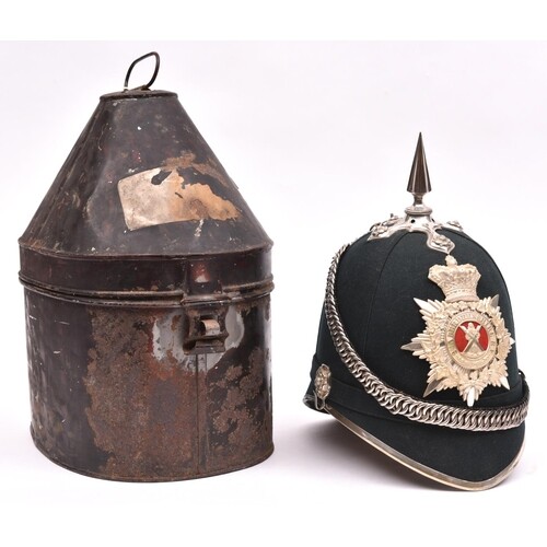 A good Vic officer's blue cloth spiked helmet of the 2nd Abe...