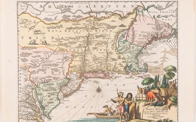 A highly detailed map of New England after the Jansson-Visscher series