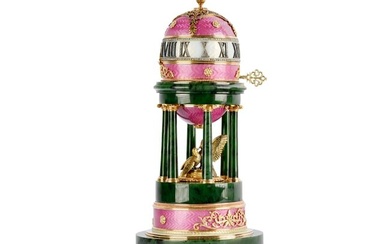 A highly significant unique colonnade clock in the style of Peter Carl Faberge, Saint Petersburg