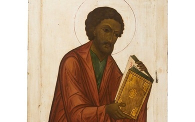 A large Russian icon showing Mark the Evangelist from an iconostasis, early 19th century