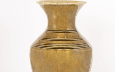 A large antique Asian celadon glazed porcelain vase
