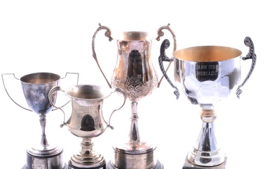 A large quantity of silver-plated trophies and shields
