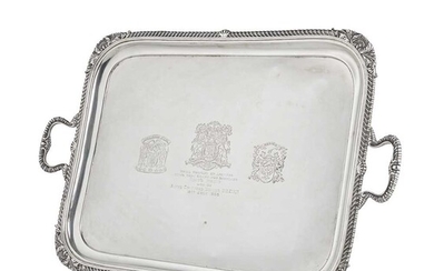 A large twin handled presentation tray, Royal Company of Archers