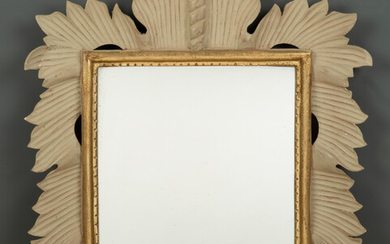 A late 20th century painted wooden mirror