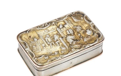 A late George III silver gilt table snuff box by John Linnit & William Atkinson