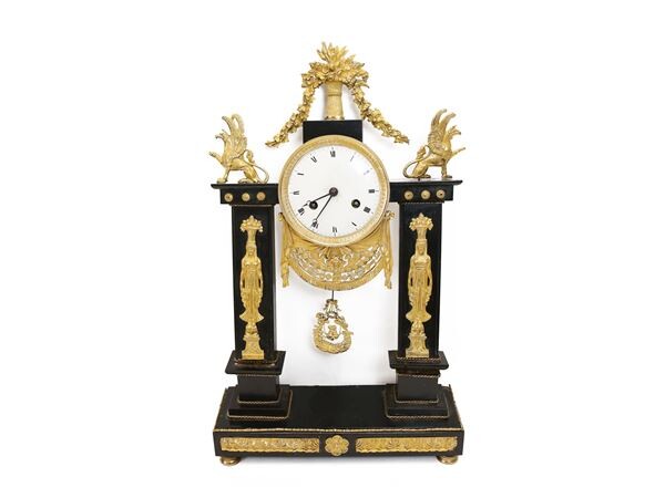 A marble and gilted bronze table clock 19th century
