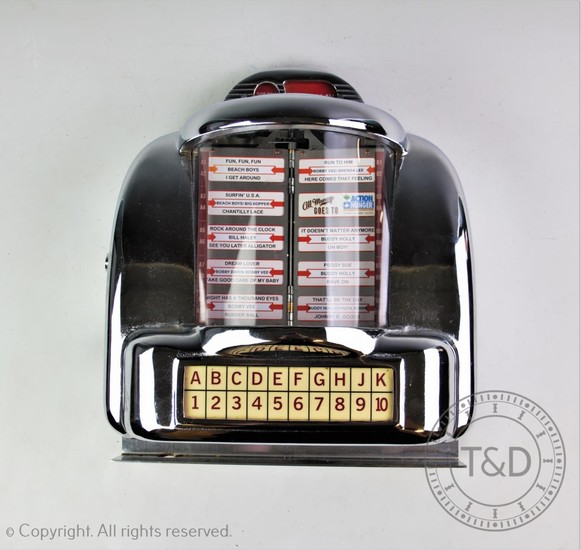 A pair of Leisure Sound wall mounted jukebox selector cabine...