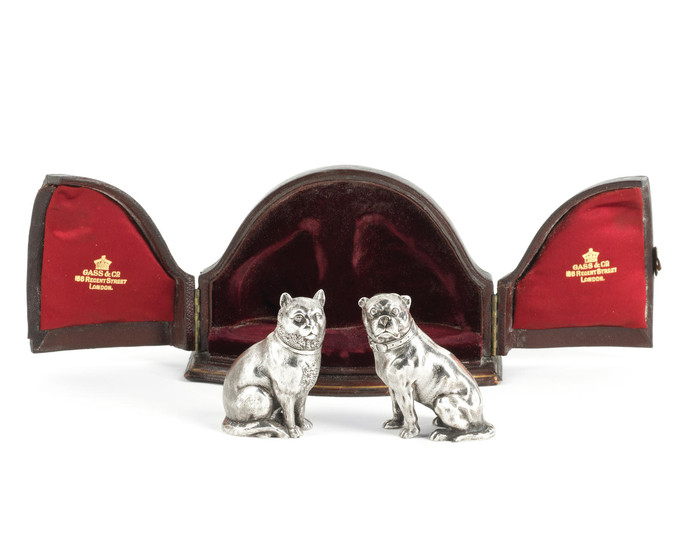 A pair of Victorian novelty silver condiment shakers