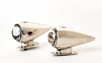 A pair of reproduction torpedo electric sidelights by Howes & Burley