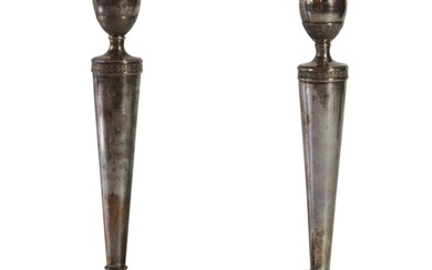 A pair of silver Italian candlesticks Milan Emanvel Caber.18...