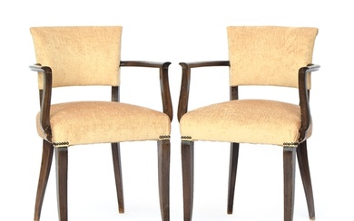 A set of four French Art Deco style Bridge elbow chairs, sta...