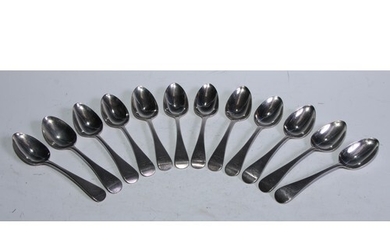 A set of six Old English pattern dessert spoons, Samuel Hay...