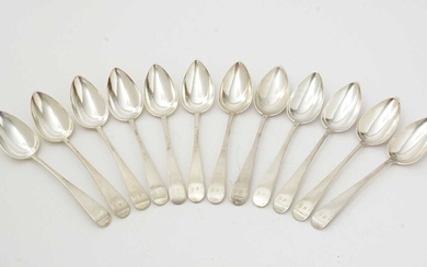 A set of twelve George III Scottish Provincial silver tablespoons.