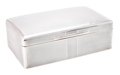 A silver mounted cigar box by Elkington & Co.