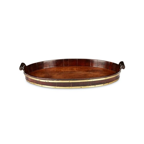 A small George III mahogany and brass bound tray In the mann...