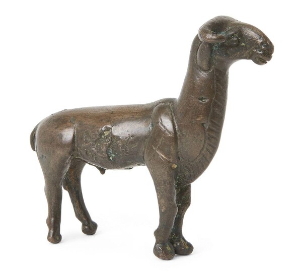 A sold-cast bronze figure of a mountain goat, possibly Bactrian, 9cm. high x 11cm. long Provenance: Private Collection Oliver Hoare (1945-2018) Published: Every Object Tells a Story, exhibition catalogue 4 May - 5 July 2017, No. 96 It is not easy...