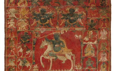 A thangka depicting a mandala of Shri Devi, West Tibet, 14th century
