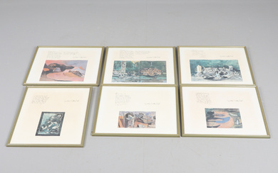 AFTER GRAHAM SUTHERLAND (1903-1980). A SET OF SIX COLOUR LITHOGRAPHS.