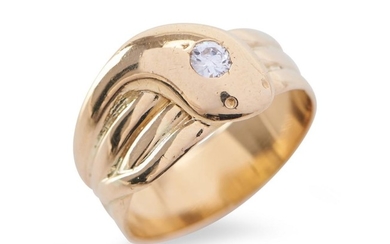 AN ANTIQUE DIAMOND SERPENT RING