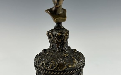 AN ANTIQUE FRENCH RENAISSANCE STYLE BRONZE RITUAL BELL