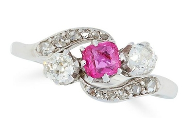 AN ANTIQUE RUBY AND DIAMOND RING, CIRCA 1900 in