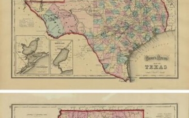 AN ANTIQUE TWO SIDED MAP, "Gray's Atlas Map of Texas,"