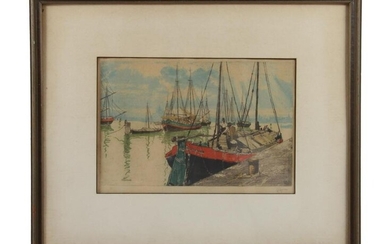 AN AUSTRIAN COLOR ETCHING ON PAPER BY HANS FIGURA