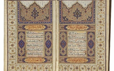 AN ILLUMINATED QAJAR QURAN WRITTEN FOR ABDULLAH KHAN AMIR NIZAM QARAGOZLU, PERSIA, 1319 AH/1901 AD
