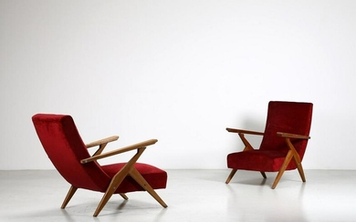 ANTONIO GORGONE Pair of reclining armchairs.