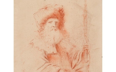 ATTRIBUTED TO GUERCINO (ITALIAN 1591-1666) SKETCH OF BEARDED MAN IN TURBAN