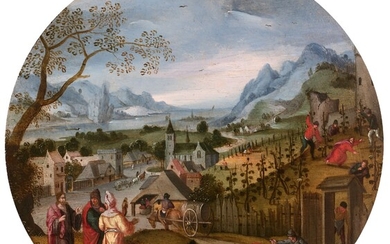 Abel GRIMMER Anvers, 1570 - avant 1619Le mois d'octobre ou La parabole des vignerons meurtriersHuile...