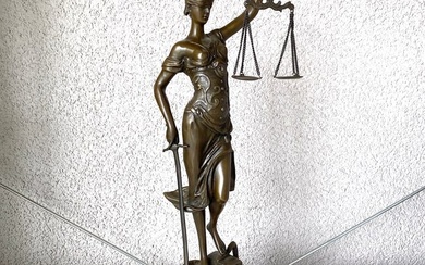 After A. Mayer - L'art Bronze qualite France - Statue of Themis - Lady Justice