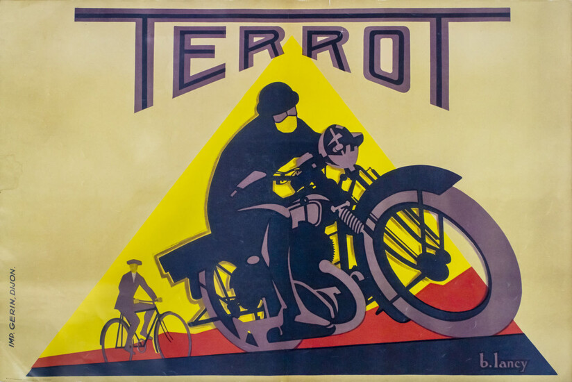 After Bernard Lancy (French, 1892-1964) - Terrot Motorcycles French Advertising Poster.