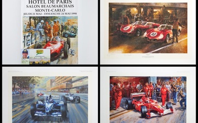Alan Fearnley (Born 1942) -Four prints on motor racing